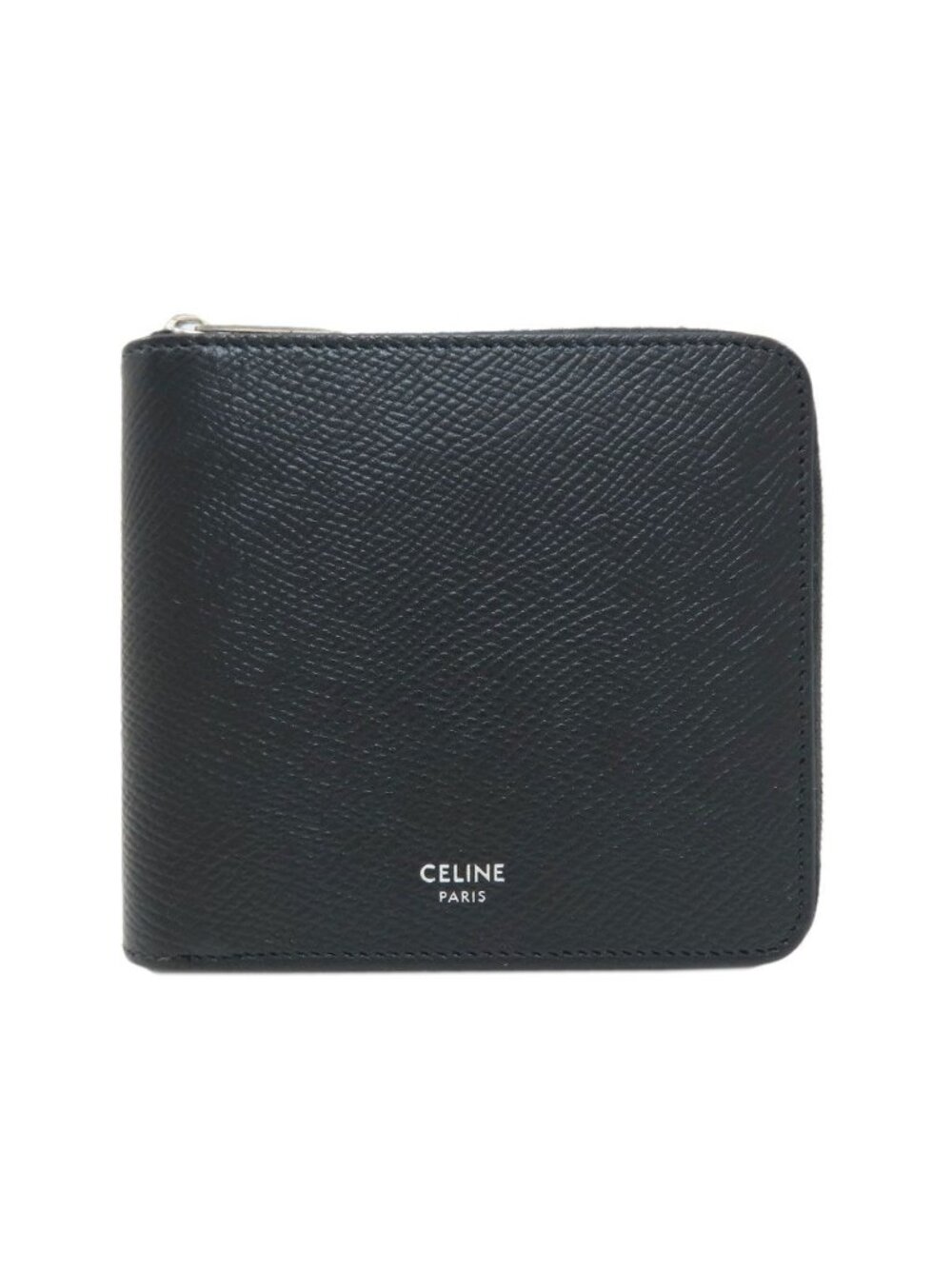 Celine Zip Bifold Wallet Grained Calfskin
